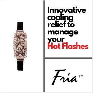 FRIA Hot Flash Cooling Bracelet - Black Leather